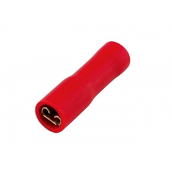 Red Female Fully Ins. Push-On 6.3mm Pk 100