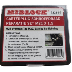 Carterplug schroefdraad reparatie set M21 x 1,5